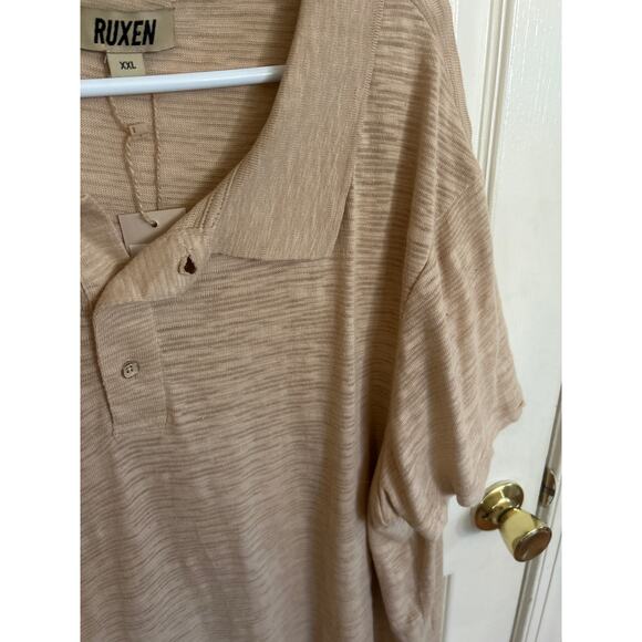 Ruxen‎ Beige Knit Short Sleeve Size XXL NWT - Picture 2 of 3